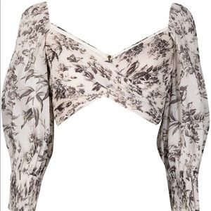 ZIMMERMANN PLEATED TOILE CROP TOP